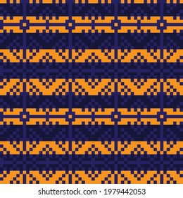 Orange Christmas fair isle pattern background for fashion textiles, knitwear and graphics