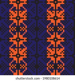 Orange Christmas fair isle pattern background for fashion textiles, knitwear and graphics