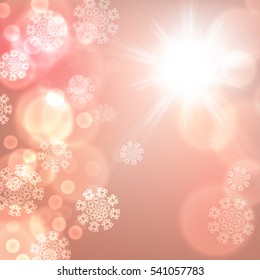 Orange christmas lights background. EPS10 vector.