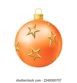 Orange Christmas tree ball with gold star