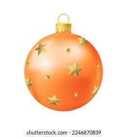 Orange Christmas tree ball with gold star