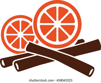 Orange and cinnamon sticks