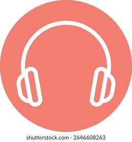 Orange Circle Background Headphones Illustration Design