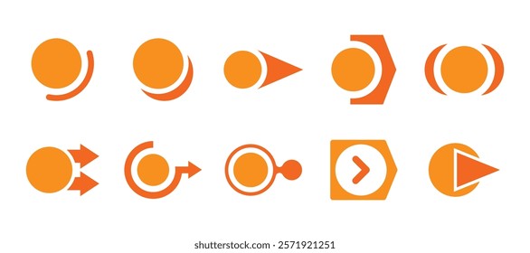 orange circle bullet point vector set