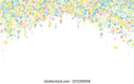 Orange Circle Carnaval White Background. Vector Round Design. Christmas Splash Postcard. Rainbow Rain Top Illustration.