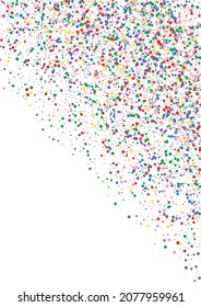 Orange Circle Celebrate Background. Dot Falling Texture. Red Surprise Round. Multicolored Fall Confetti Illustration.