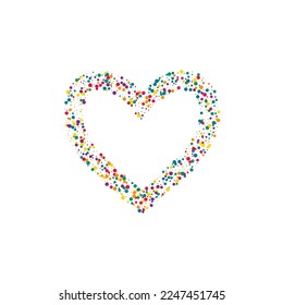 Orange Circle Celebration White Background. Fun Confetti Design. Christmas Dot Invitation. Green Rain Flying Postcard.