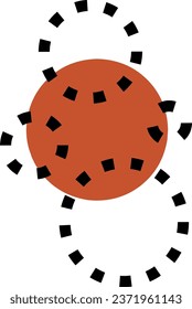 Orange circle decorated with black circles