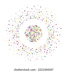 Orange Circle Decoration White Background. Happy Dust Invitation. Festival Shine Background. Yellow Round Effect Texture.