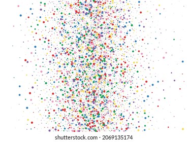 Orange Circle Festival Background. Confetti Carnaval Texture. Yellow Cartoon Dot. Blue Splash Round Illustration.