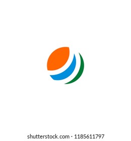 Orange Circle With Flame Logo Vector