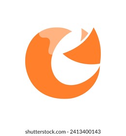 Orange Circle Fox Logo Symbol flach Vektordesign