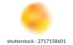 Orange circle gradient noise gradation. Abstract color watercolor blur mesh shape on white background. Gradient aura, grain neon blob with noise effect vector illustration.