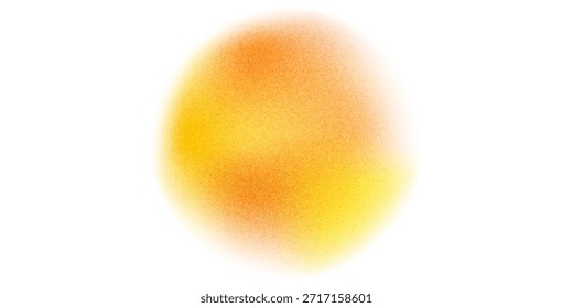 Gradación de ruido de gradiente de círculo naranja. Forma de malla de desenfoque de acuarela de color Abstractas sobre fondo blanco. Aura de gradiente, grano de neón con efecto de Ilustración vectorial de ruido.