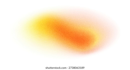Orange circle gradient noise gradation. Abstract color watercolor blur mesh shape on white background. Gradient aura, grain neon blob with noise effect