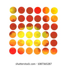 Orange circle gradient set with modern abstract backgrounds. Color fluid covers for calendar, brochure, invitation, cards. Template with round gradient set for screens and mobile app.