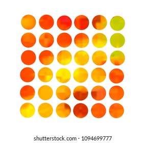 Orange circle gradient set with modern abstract backgrounds. Color fluid covers for calendar, brochure, invitation, cards. Template with round gradient set for screens and mobile app.
