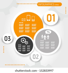 orange circle infographic template with buttons. infographic concept.
