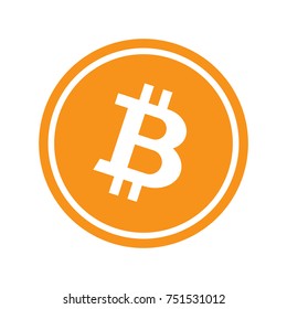 Orange circle with isolated white bitcoin symbol