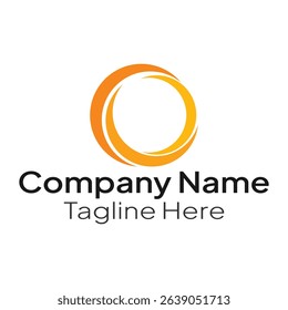 Orange circle logo template for business and company