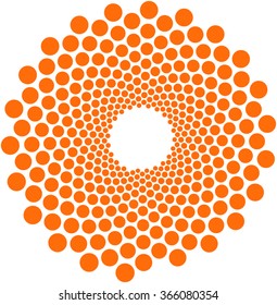 orange circle pattern flower