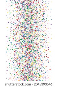 Orange Circle Random Background. Dot Explosion Texture. Yellow Festive Confetti. Blue Creative Round Illustration.