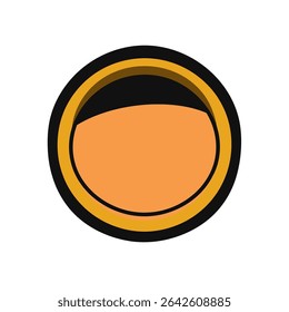 Orange circle shape sits isolated abstract background