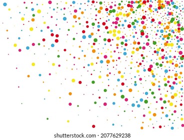 Textura de verano de Círculo Naranja. Ilustración de vectores redondos. Punto Arcoiris Rojo. Fondo De Confetti De Navidad Multicoloreado.