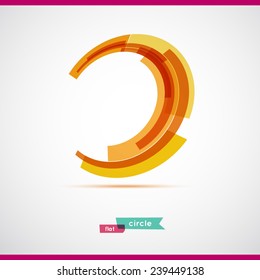 Orange circle. Vector illustration. Business Abstract Circle icon. Corporate, Media, Technology styles vector logo design template.