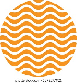 Círculo naranja con líneas blancas onduladas dentro. Diseño perfecto para hacer publicaciones en medios sociales y banners.