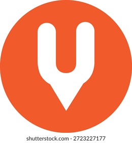 Círculo naranja con el icono de pin de ubicación blanco