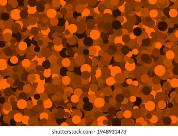 Orange circles background. Orange confetti. Vector illustration.
