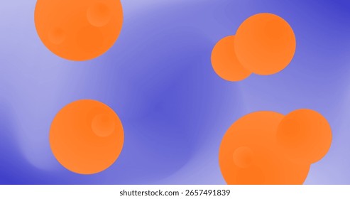 círculos laranja em um fundo de Gradiente azul Ilustração de vetor