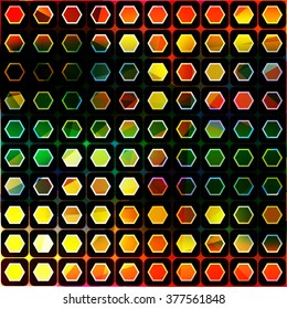 orange circles and polygons abstract geometric background