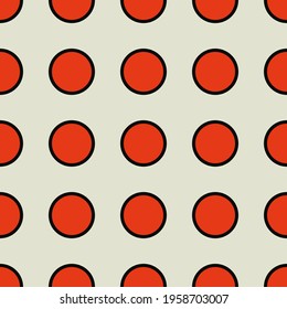 Orange circles seamless ornament. Vector.