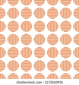 Orange circles seamless pattern with white background.