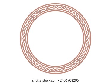 Marco naranja y circular con temática floral.