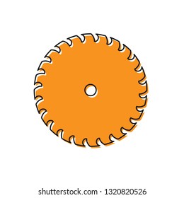 Orange Circular saw blade icon isolated on white background. Saw wheel. Vector Illustration