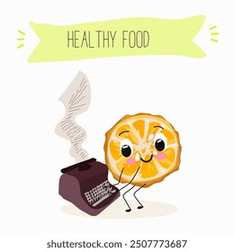 Orange Citrus, aurantium, Corrugato, funny characters fruits. Citrus aurantium Corrugato or bitter orange or bitter mandarin, pomeranian fruit. Hand drawn vector illustration.