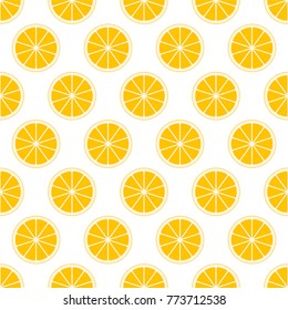Orange citrus background of cut fresh juicy orange rings in row next to each other and alternately below. The concept of healthy fruit eat, diet meal 