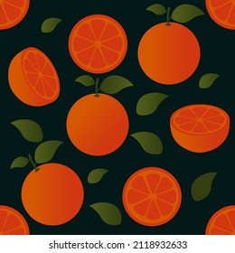 Orange Citrus Color de la textura negro fondo de fondo de tela de repetición patrón de regalo envoltura vectorial
