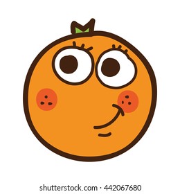 orange citrus fruit character isolated icon design