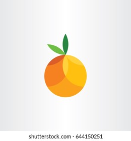 orange citrus fruit geometric icon 