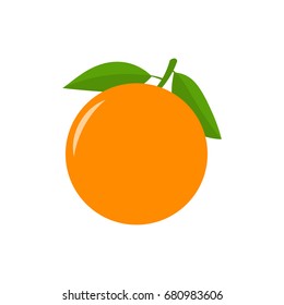 Orange citrus fruit icon isolated on white background. Vector illustration