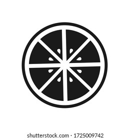 Orange Citrus Fruit. Lemon Flat Design Icon