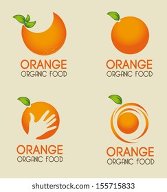 orange citrus fruit  over beige background vector illustration 