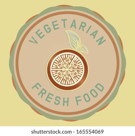 orange citrus fruit  over cream  background vector illustration 
