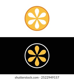 Orange citrus lemon fruit logo template design, emblem, symbol illustration