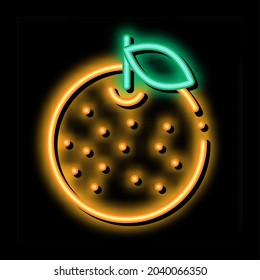 Orange Citrus neon light sign vector. Glowing bright icon Orange Citrus sign. transparent symbol illustration