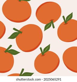Orange citrus seamless pattern vector design